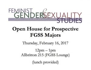 Open House for Prospective FGSS Majors Flyer copy